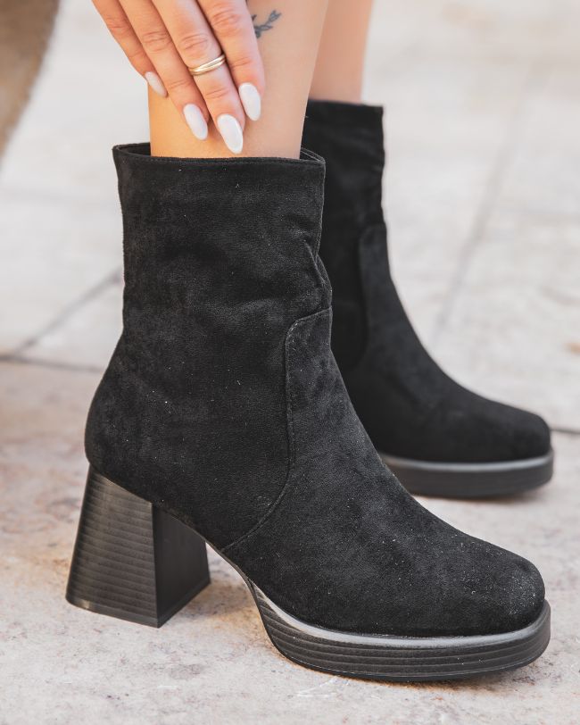 Bottines femme noires à talon - Abbie
