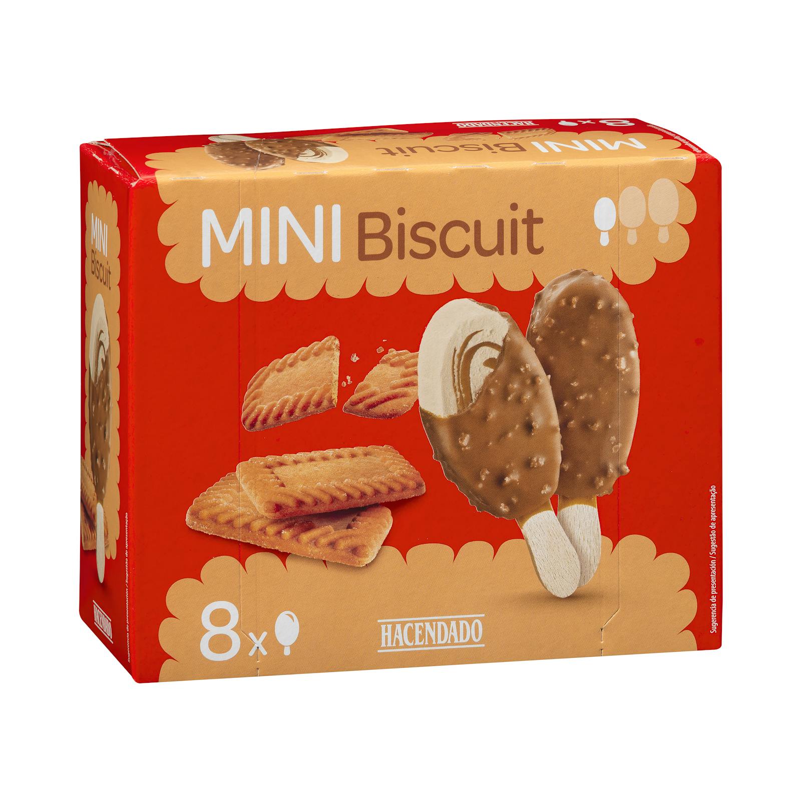 Mini glace au chocolat Biscuit Hacendado avec biscuit caramélisé