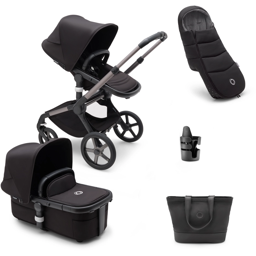bugaboo Kombikinderwagen Fox 5 mit Zubehör BlackMidnight Black