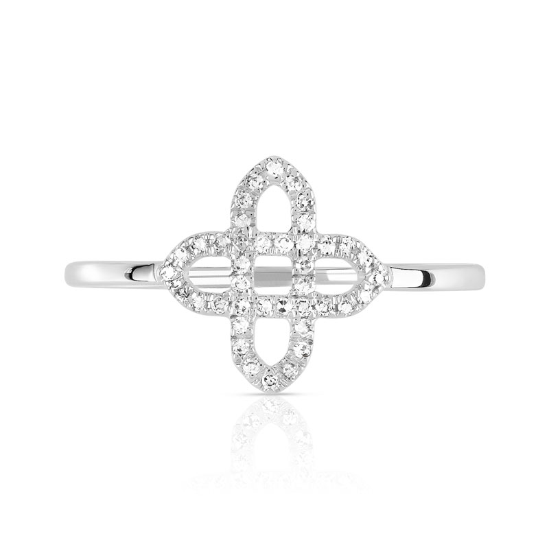 Bague or 375 blanc diamant