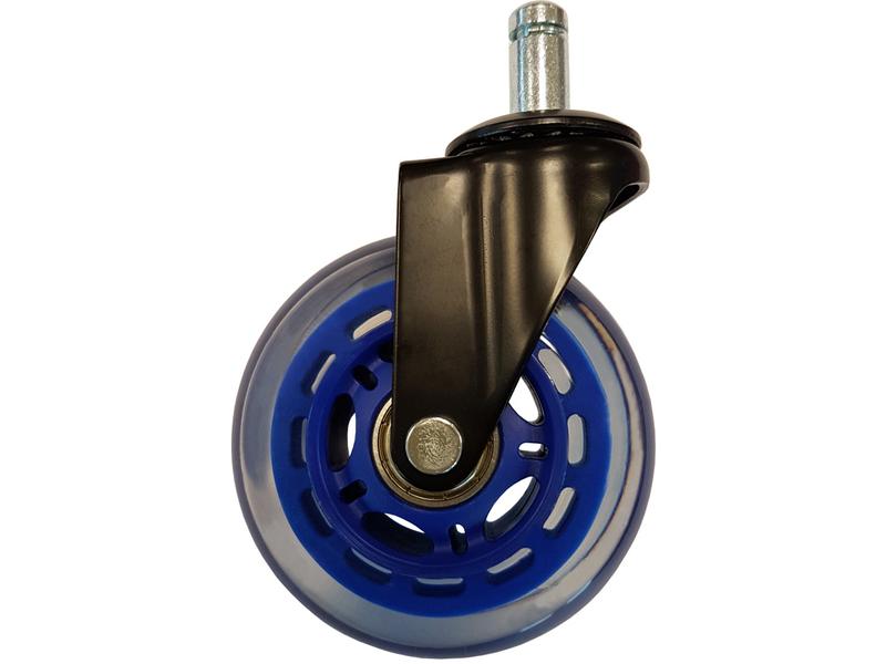 LC-Power Gaming Stuhlrollen 5er Set Dunkelblau Rollenset in der Farbe Dunkelblau für schnelles Gleiten von Tisch zu Tisch