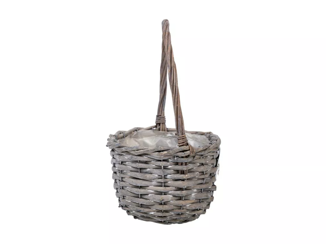 Panier en osier blanc 22x18x30h