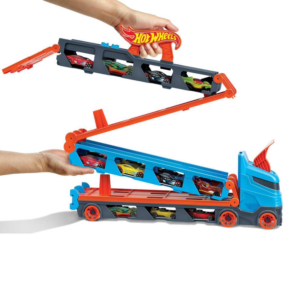 Hot Wheels City racebaanlanceerder + 3 auto's