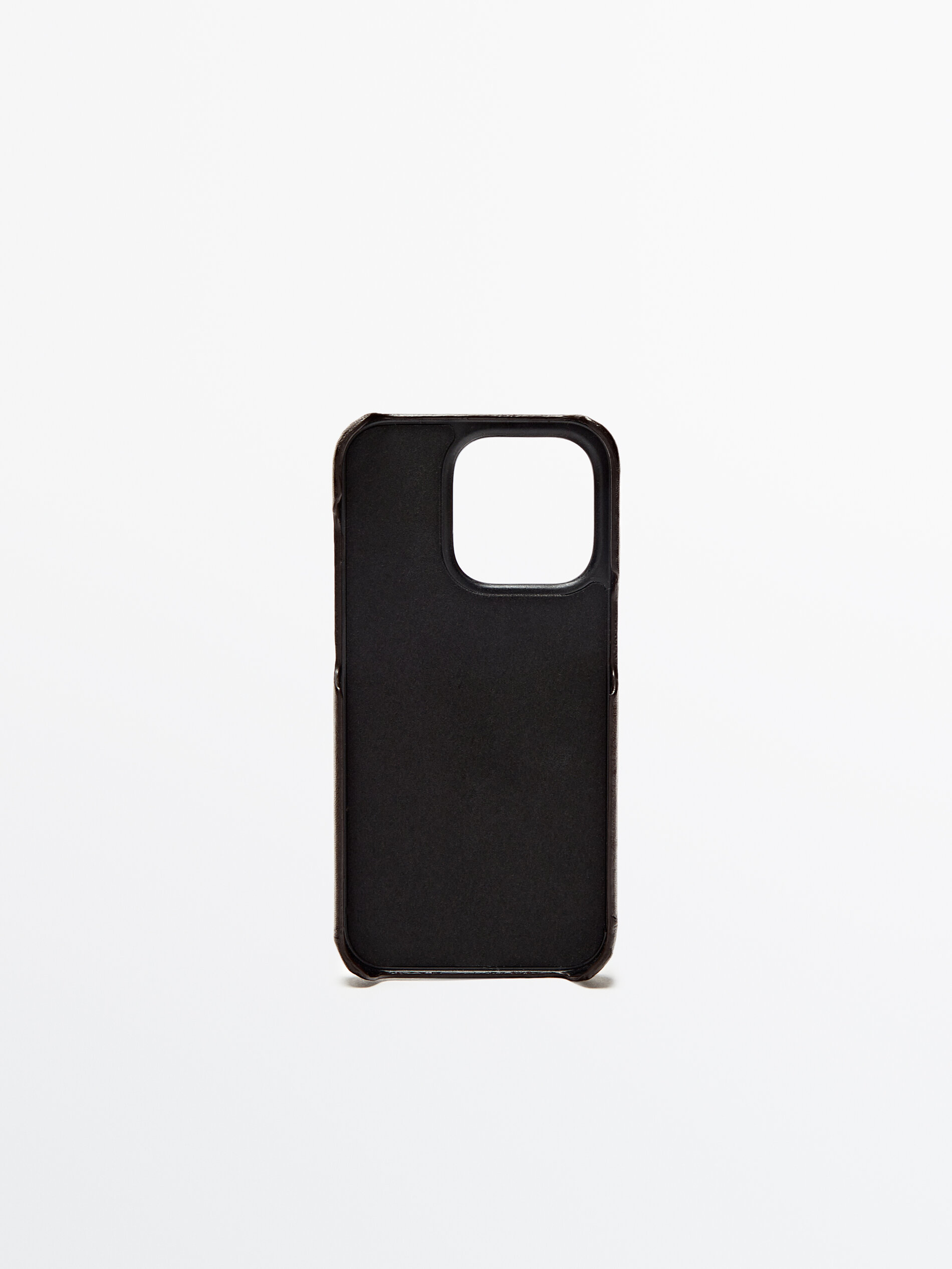 Capa de couro para iPhone 14 Pro com porta-cartões - MARROM
