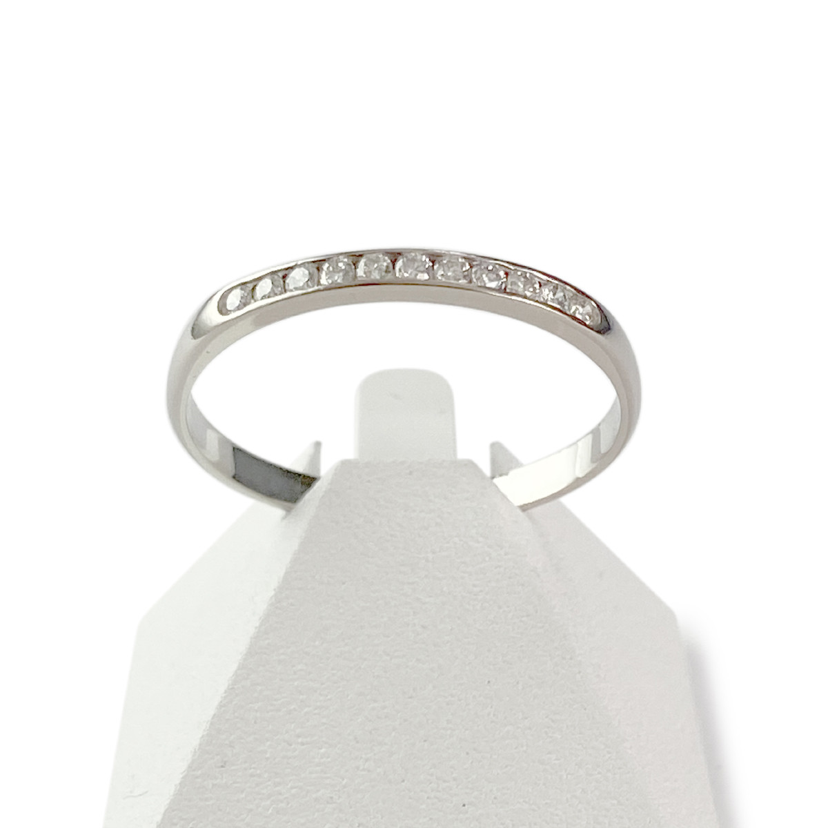 Bague d'occasion or 750 blanc diamants