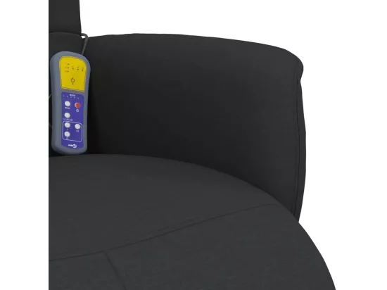 Fauteuil inclinable de massage avec repose-pieds noir tissu