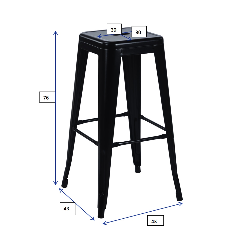 Barhocker Metall METALLIX 2er Set schwarz