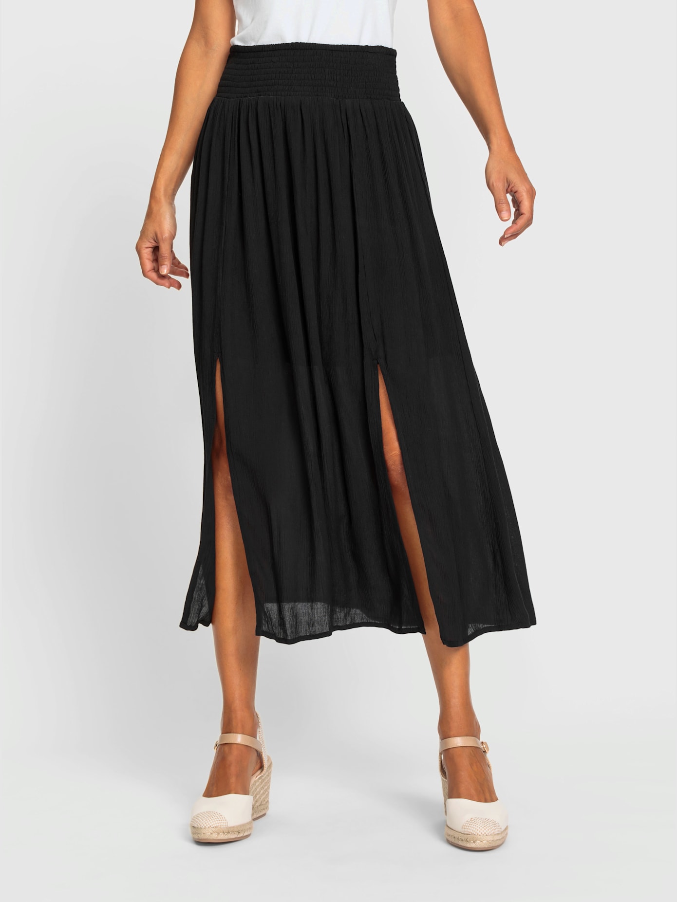 Jupe tissée pure viscose