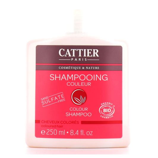 Shampooing sans sulfate pour cheveux colorés Bio Cattier
