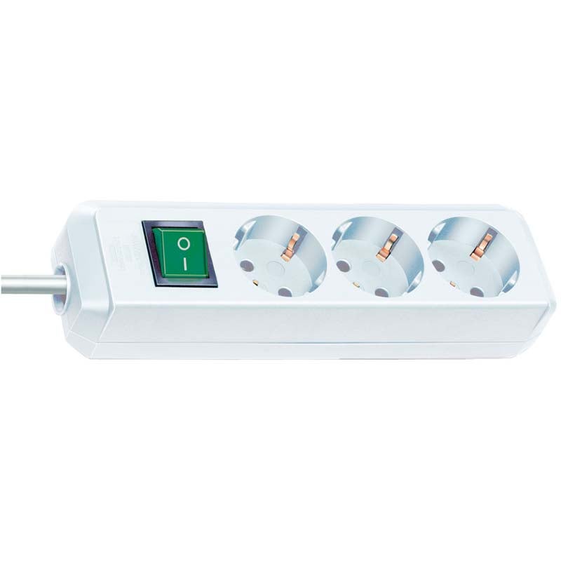 Brennenstuhl ECO-Line 1152320015 3-voudige stekkerdoos met veiligheidsschakelaar wit
