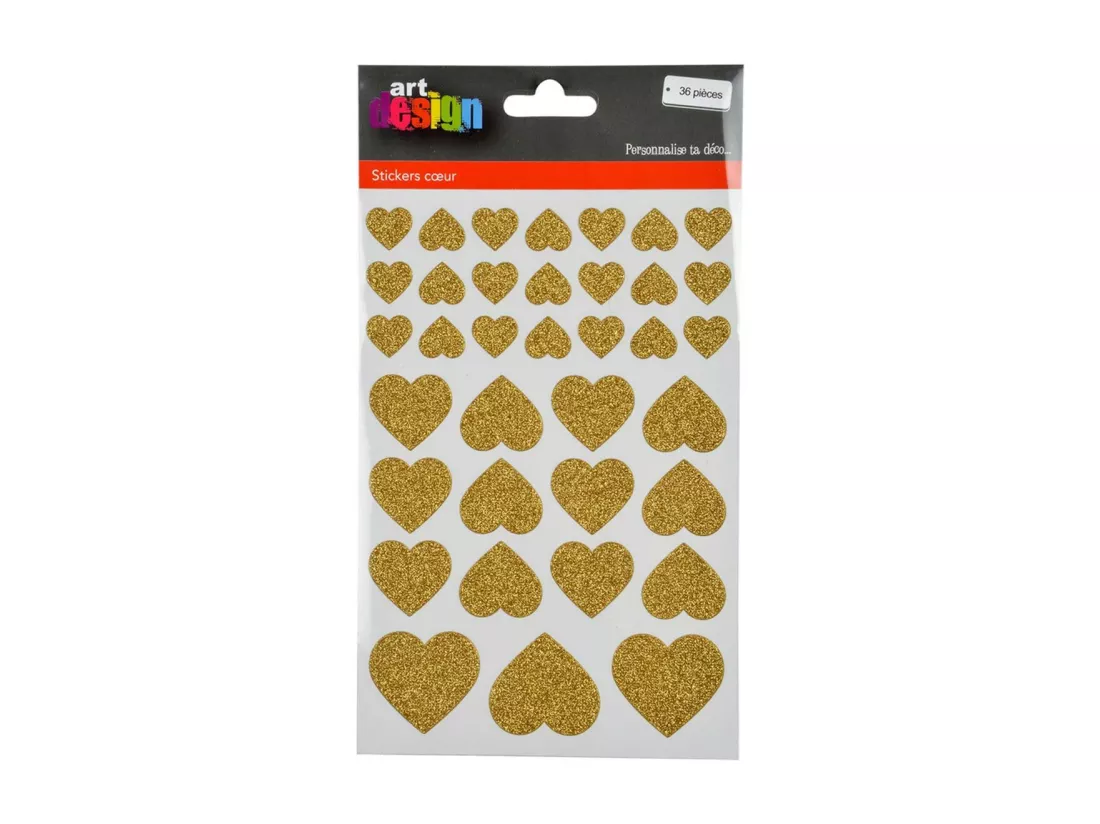 Lot de 36 Stickers Cœur 