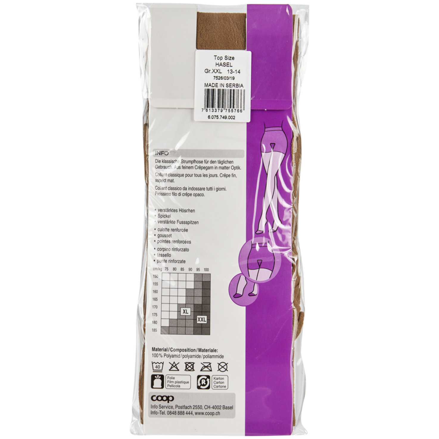Avela Strumpfhose Top Size Hasel
