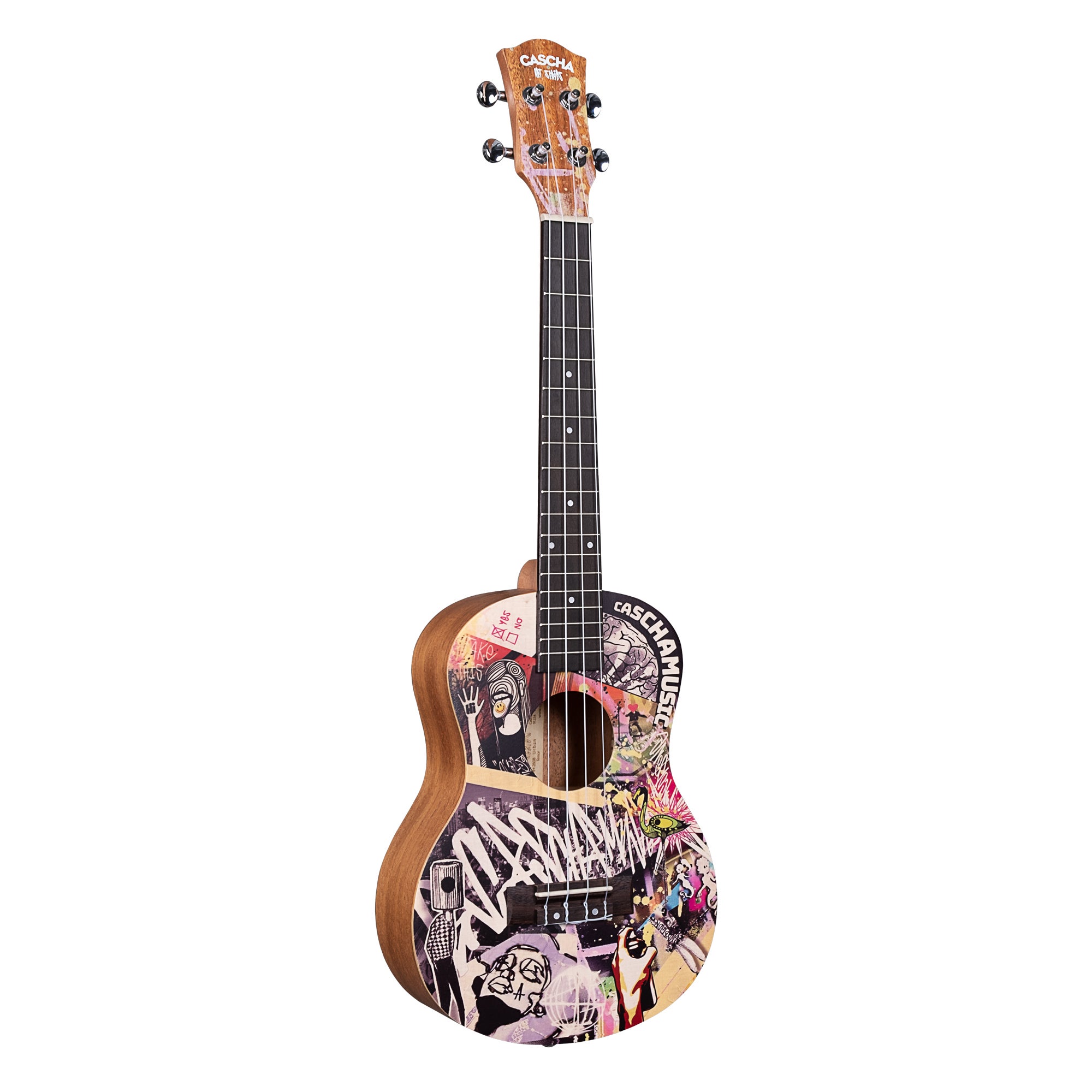 Cascha HH 2608 Art Series Urban tenor ukelele massief spar bovenblad met gigbag
