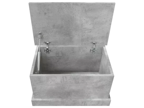 Boîte de rangement gris béton 50x30x28 cm bois d'ingénierie