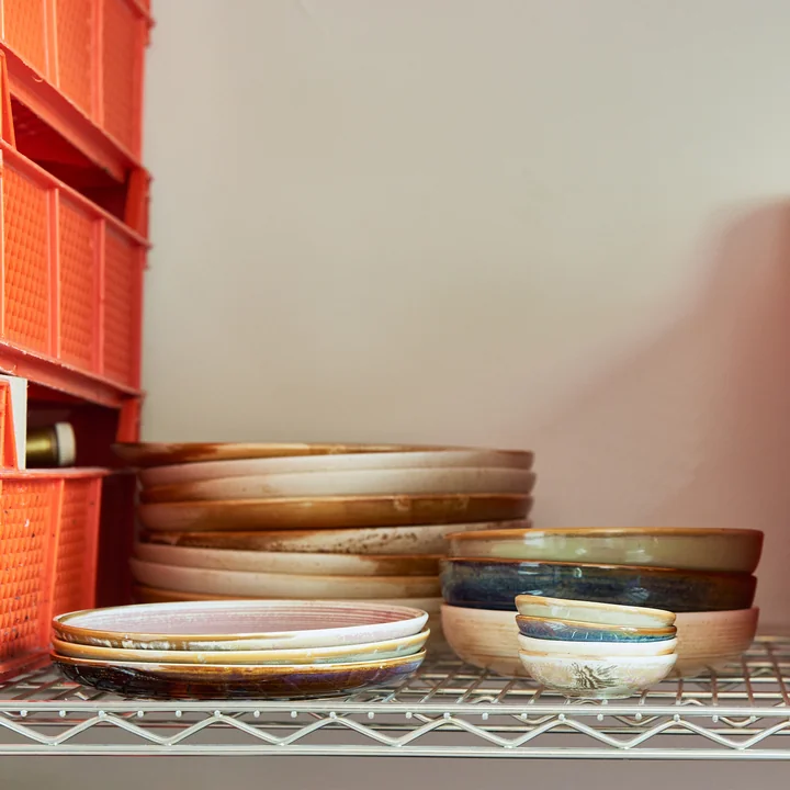 HKliving - Chef Ceramics Teller, Ø 20 cm, rustic cream/brown