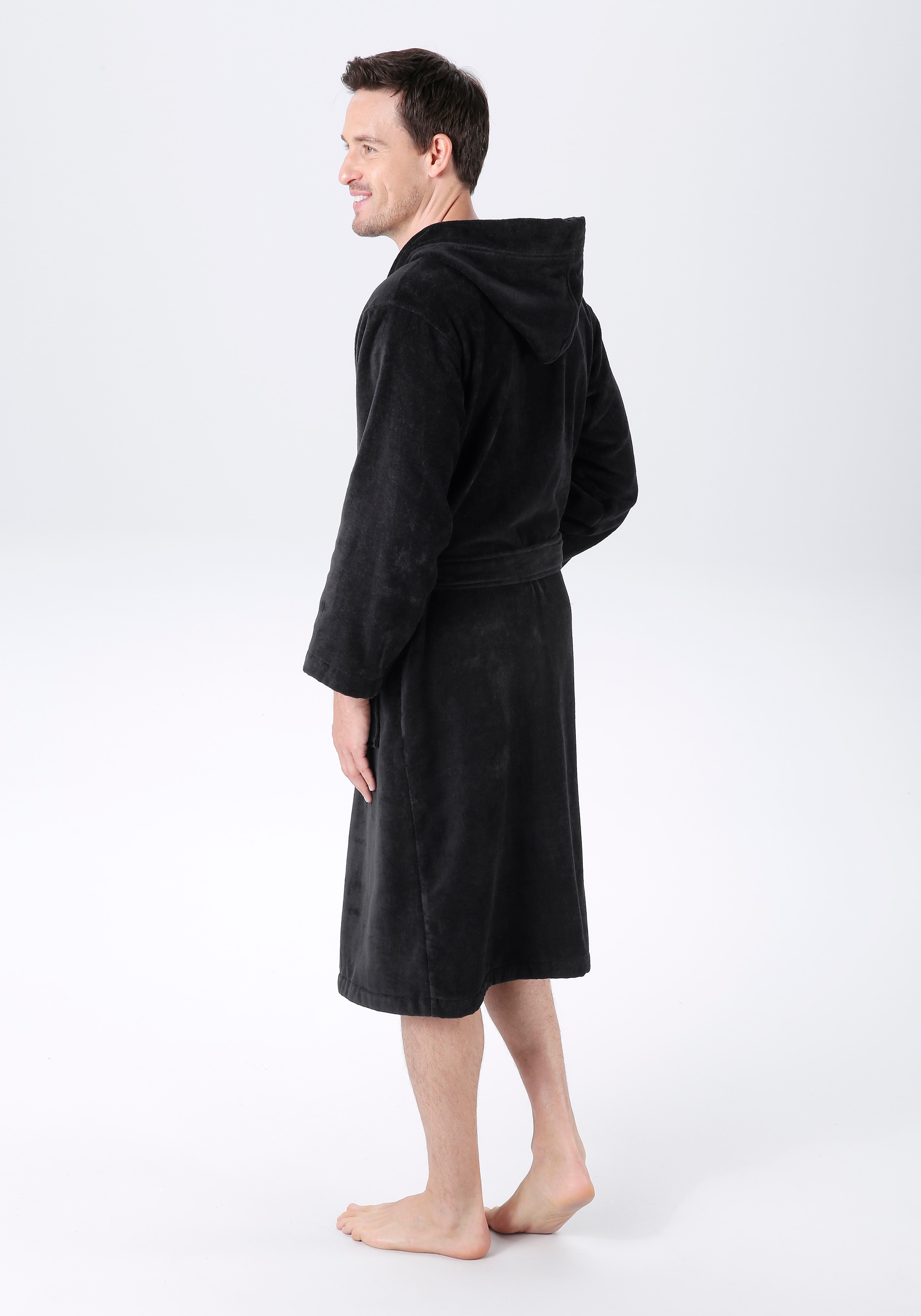 Bruno Banani Unisex-Bademantel »Daniel, ideal für Sauna & Spa, Hotelbademantel, Morgenmantel«, 1 Stk. Damen & Herren Bademantel, lang, mit Taschen, S-5XL