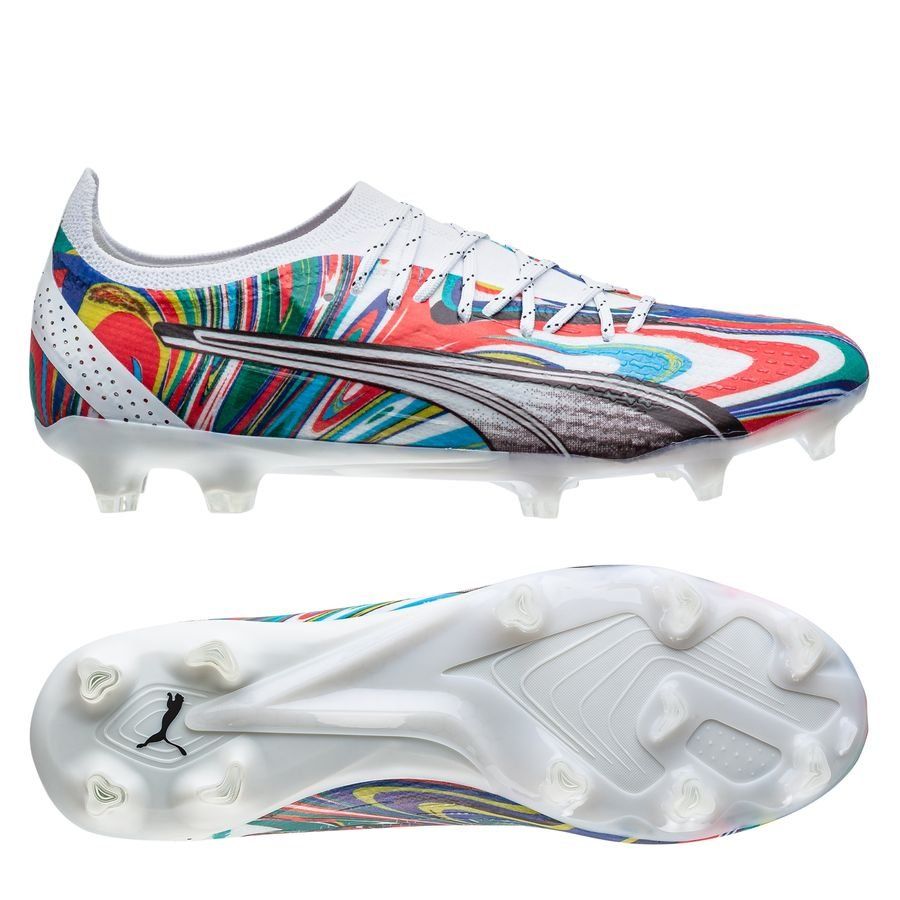 PUMA X Unisport Ultra Ultimate FG/AG Flags of the World - Blanc/Noir/Rouge/Vert ÉDITION LIMITÉE