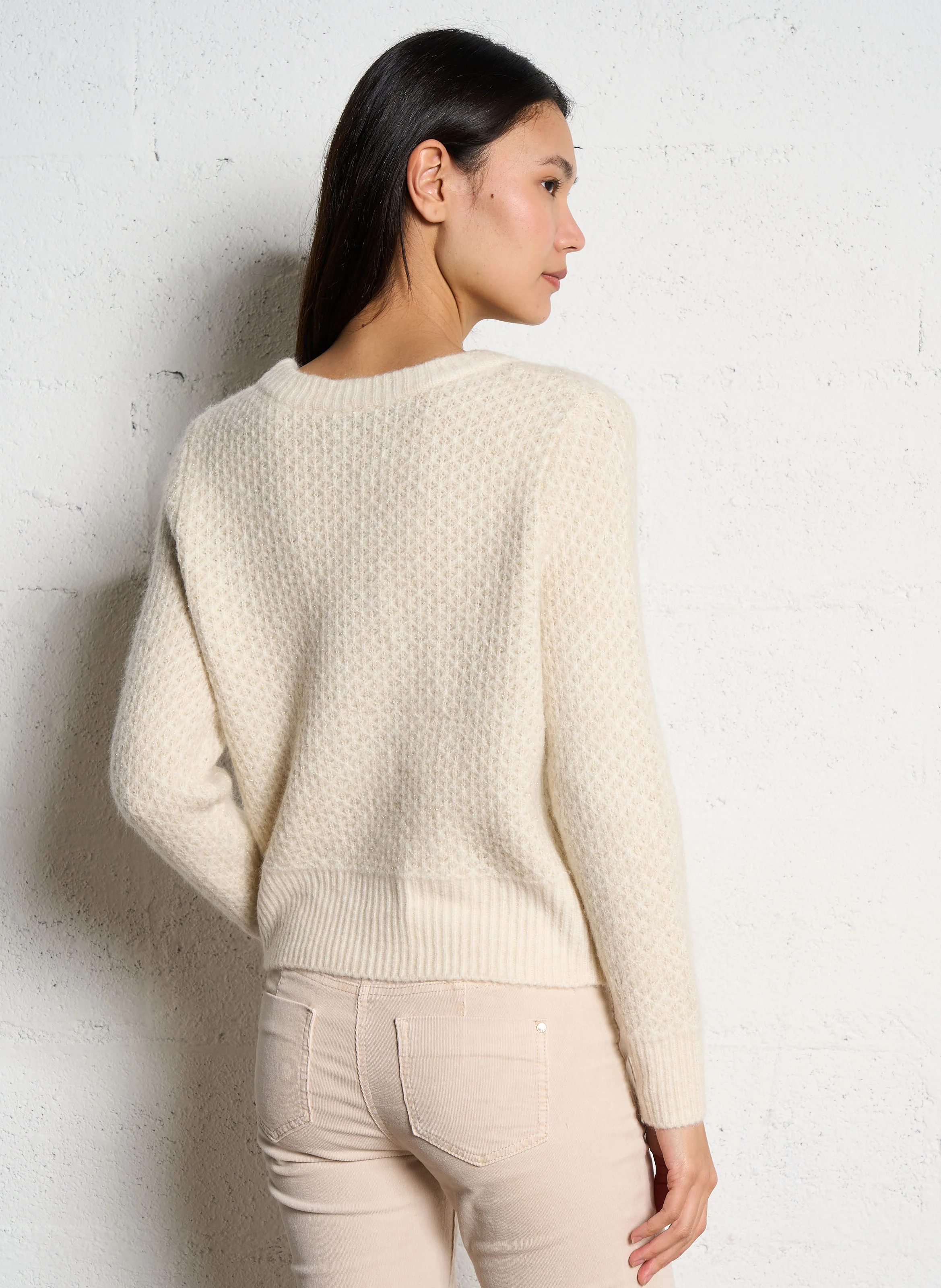 MPAUL - Pull col rond manches longues | Beige