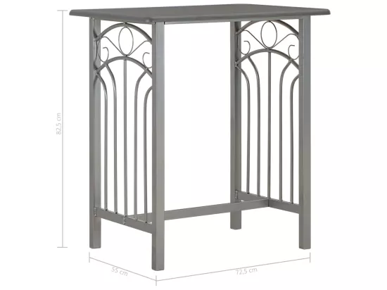 Ensemble de bar 3 pcs Bois et acier Anthracite