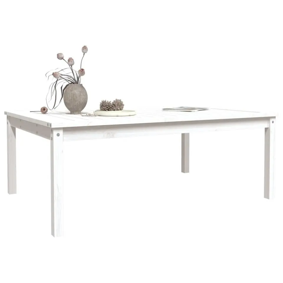 vidaXL - Loungetafel - Wit - Massief grenenhout - 121x82,5x45 cm