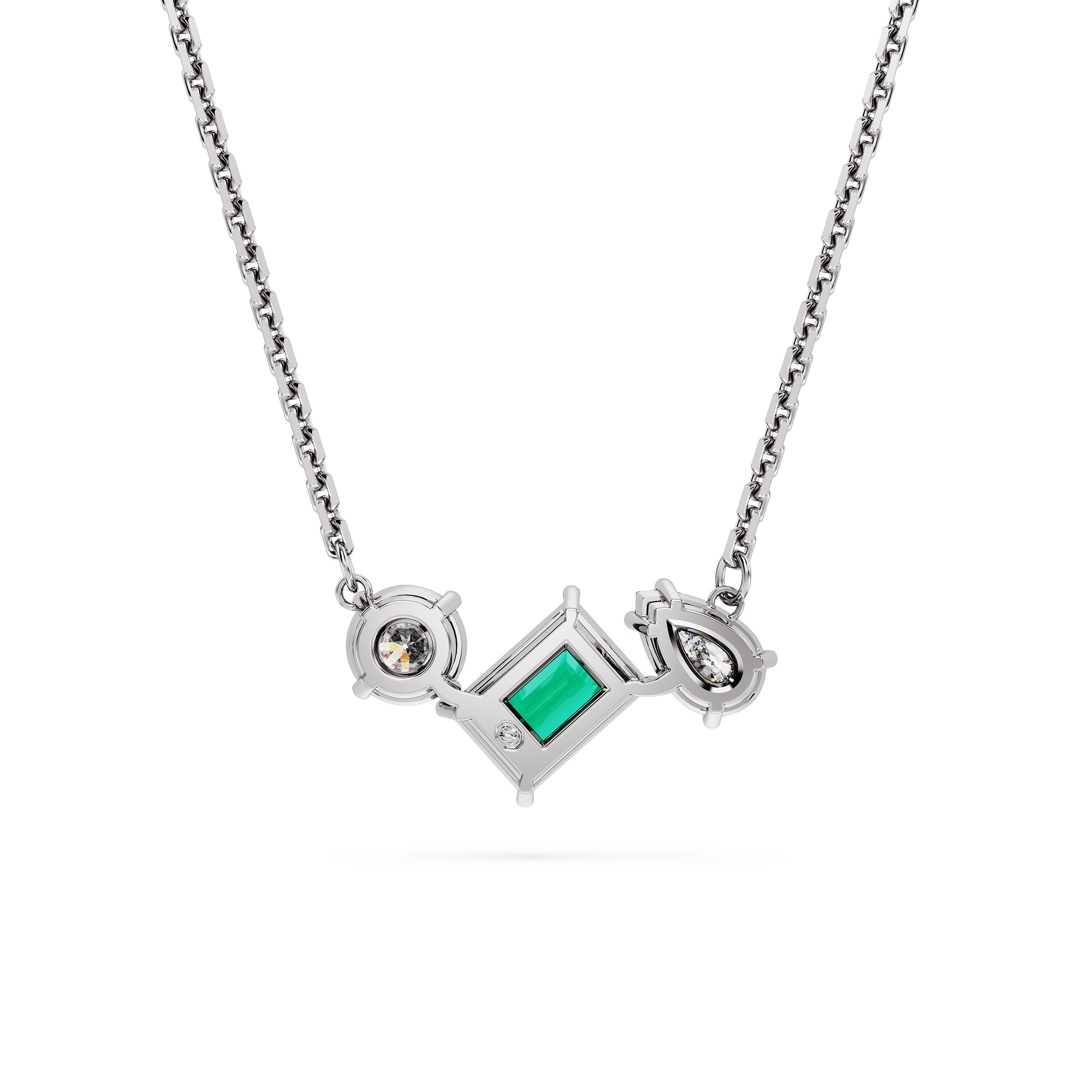 Swarovski Mesmera Collier Verschiedene Schliffe, Grün, Rhodiniert