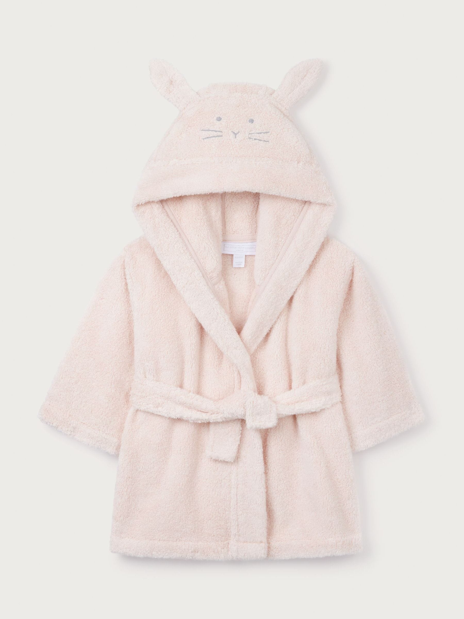 The White Company Pink Cotton Bunny Hooded Robe