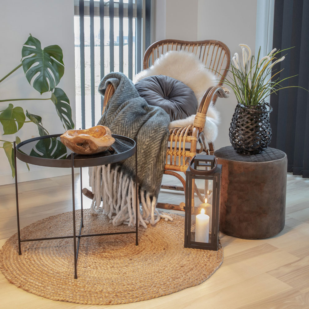 Rond vloerkleed Milou naturel Ø90 cm