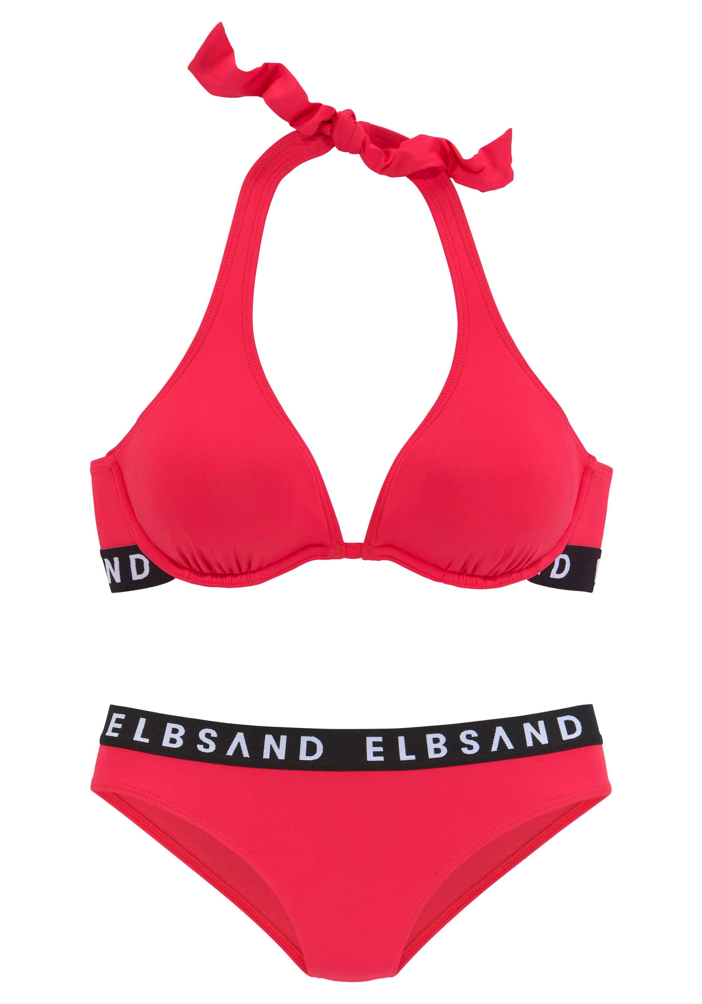 Elbsand Bügel-Bikini mit kontrastfarbenen Markenschriftzügen