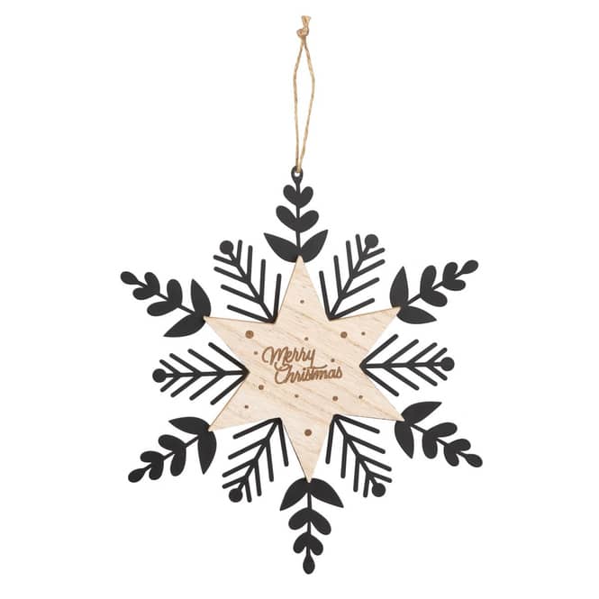 Dekohänger Schneeflocke - schwarz/braun - ca. 30 cm
