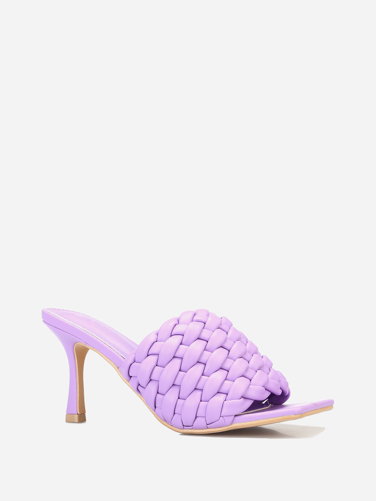 Mules à bride effet tressé- Violet