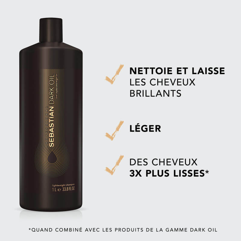 Shampooing léger disciplinant Dark Oil Sebastian 1L