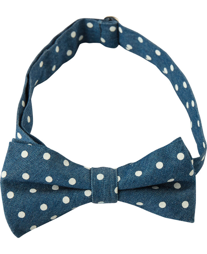Milk & Soda POLKA DOTS DENIM BOW TIE Light denim/white