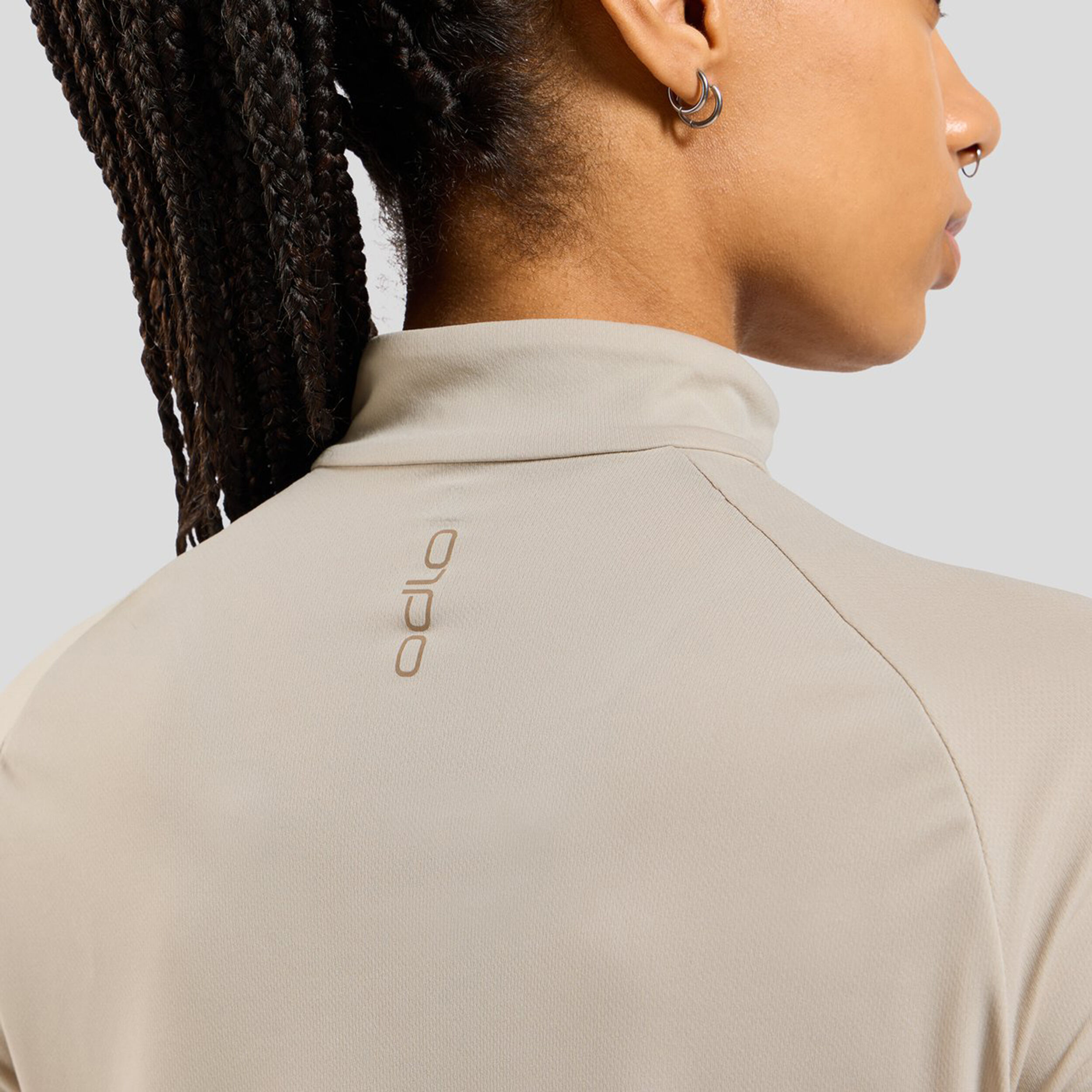 Odlo Essential Ceramiwarm Mid Layer 1/2 Zip Maillot De Course Femmes - Crème