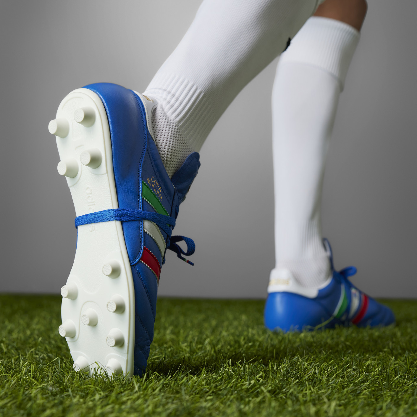 Adidas Copa Mundial Italië Gras Voetbalschoenen (FG) Blauw Groen Wit Rood