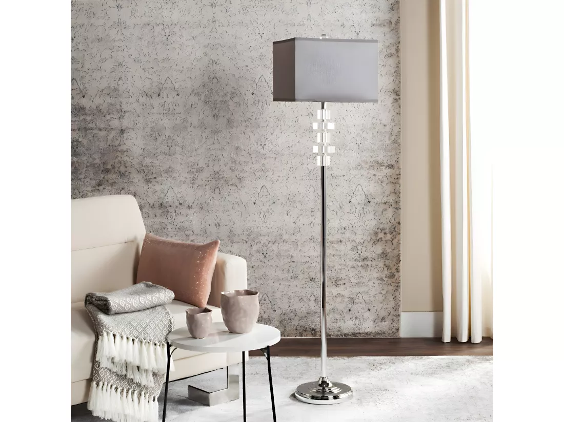 Lampadaire Transparent et chrome 36 X 36 X 153.03 cm - Yvette
