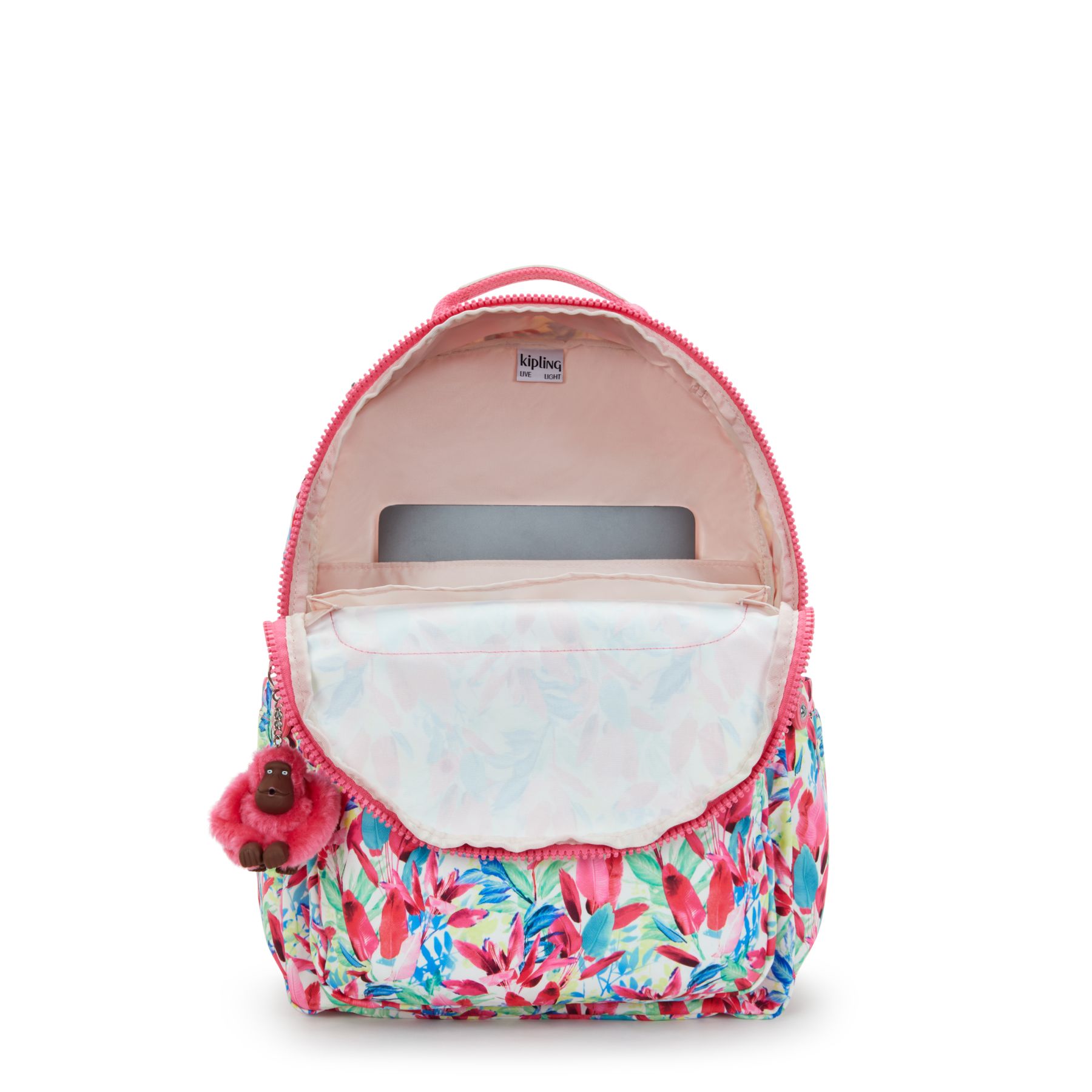 SEOUL Grand Sac à Dos Avec Protection Pour Ordinateur Portable - Flamingo Leaves