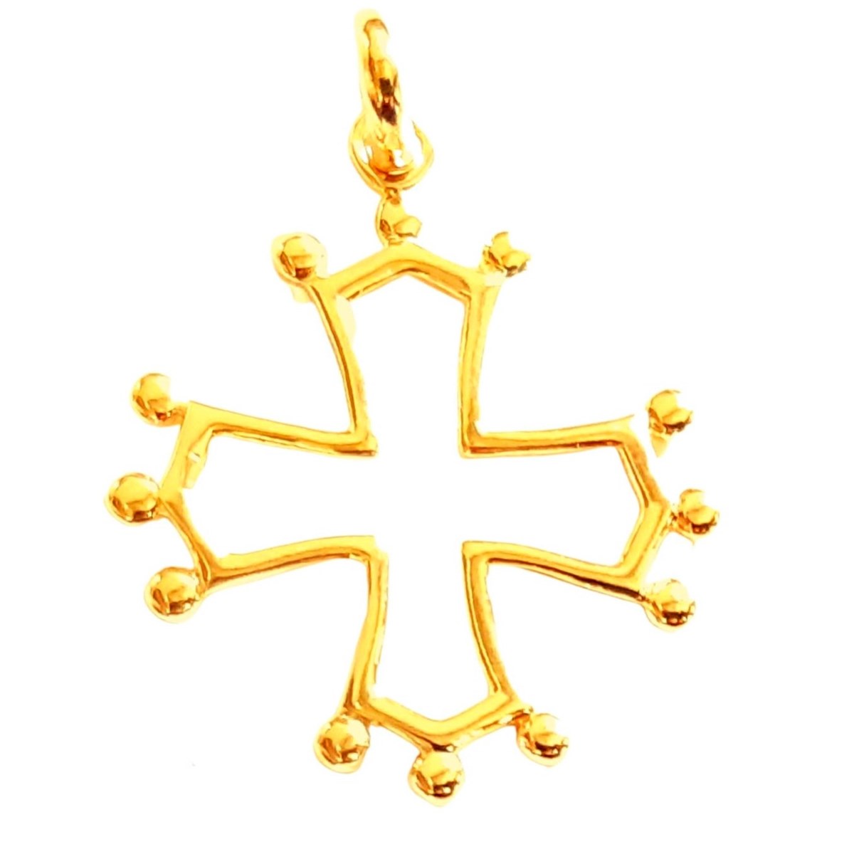 Pendentif Croix Occitane Occitanie ou Zodiacale en plaqué or