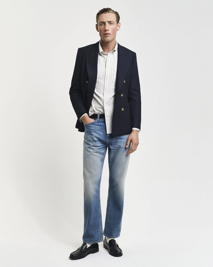 Gant REL HERITAGE OXFORD STRIPE SHIRT Eggshell