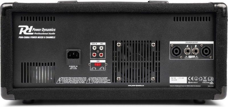 Power Dynamics - PDM-C805A - Mixer en Versterker - Kofferformaat - 8 Kanalen