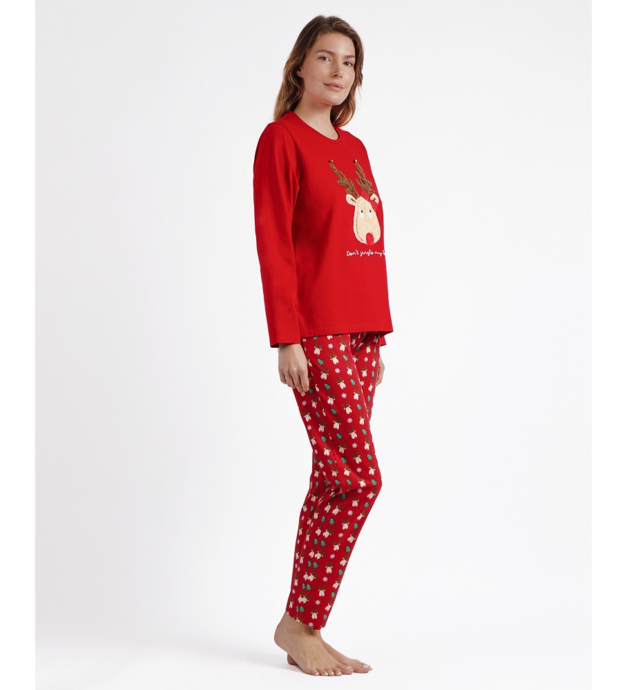 Admas Pajamas Manga Long Dont Jingle My Bells rojo
