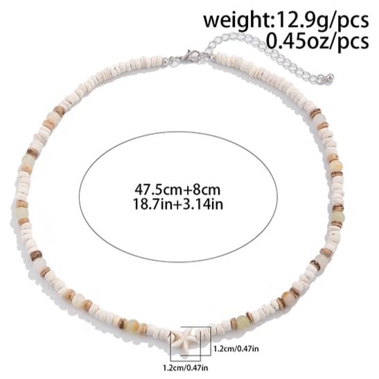 Gretlyn - Witte schelp zeester kralen ketting