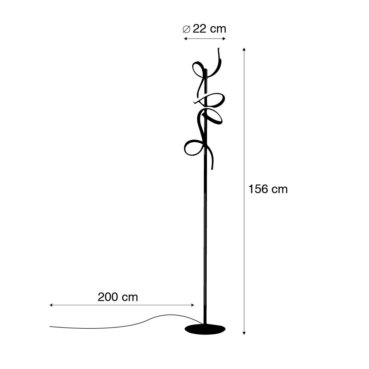 Design vloerlamp messing incl. LED en dimmer - Krisscross