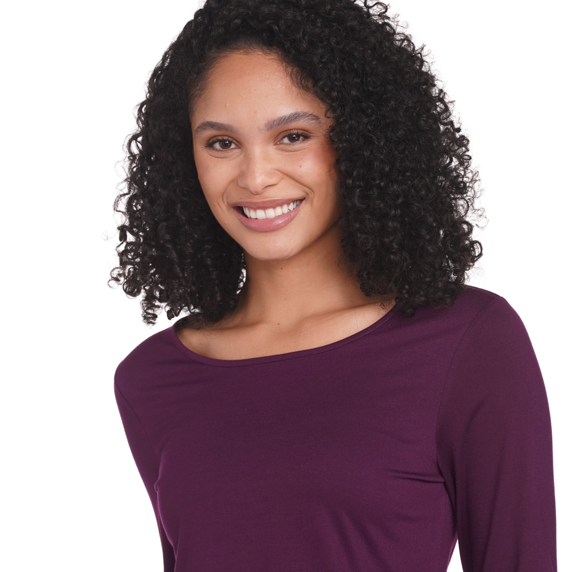 Gina Benotti Damen Loungewear-Langarmshirt in Unifarben lila