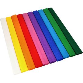 Banderolle de papier crépon, 500 mm x 2,5 m, assorti