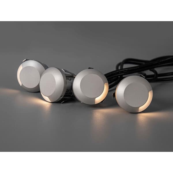 Llitt Allan Steplight-sett 4-pk inkl. strømadapter 12V 3000K 5lm IP67