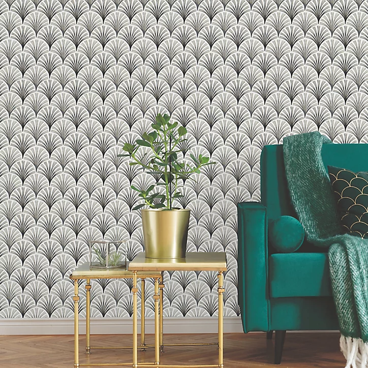 Papier peint Vinyle Intissé GoodHome Nenad gris clair
