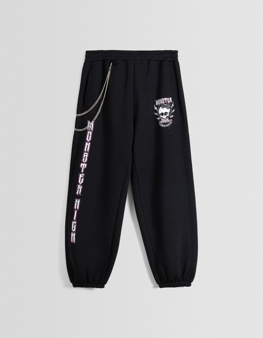 Calça de moletom de pelúcia Monster High com detalhe de corrente