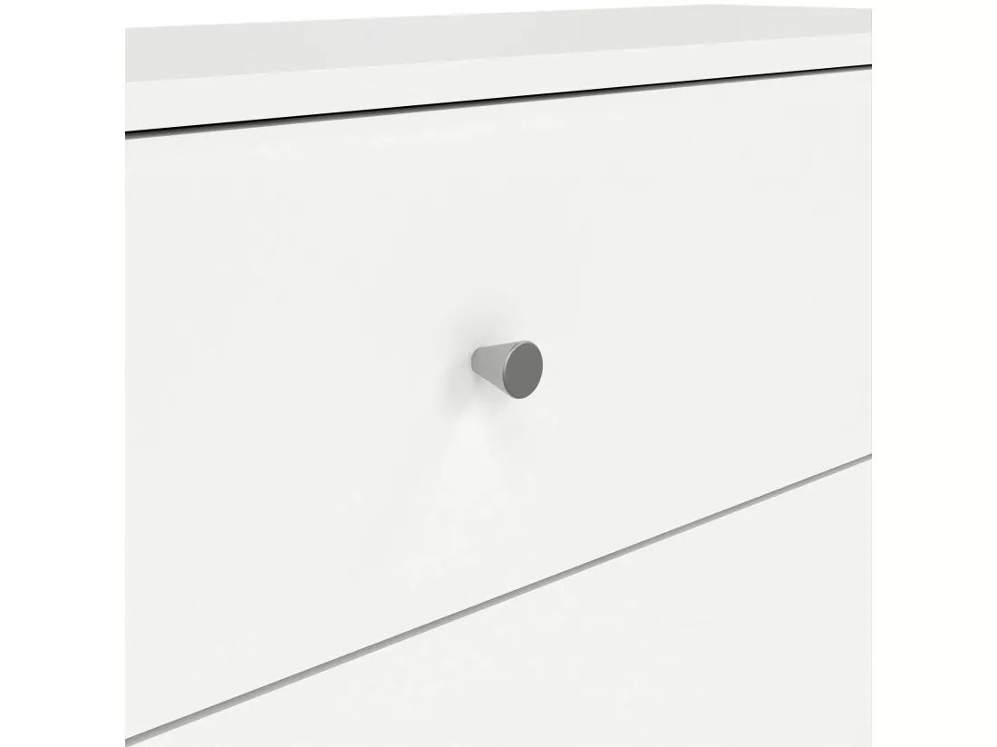 Commode Alert, Commode polyvalente, Commode de chambre, Meuble avec tiroirs, 72x30 h68 cm, Blanc