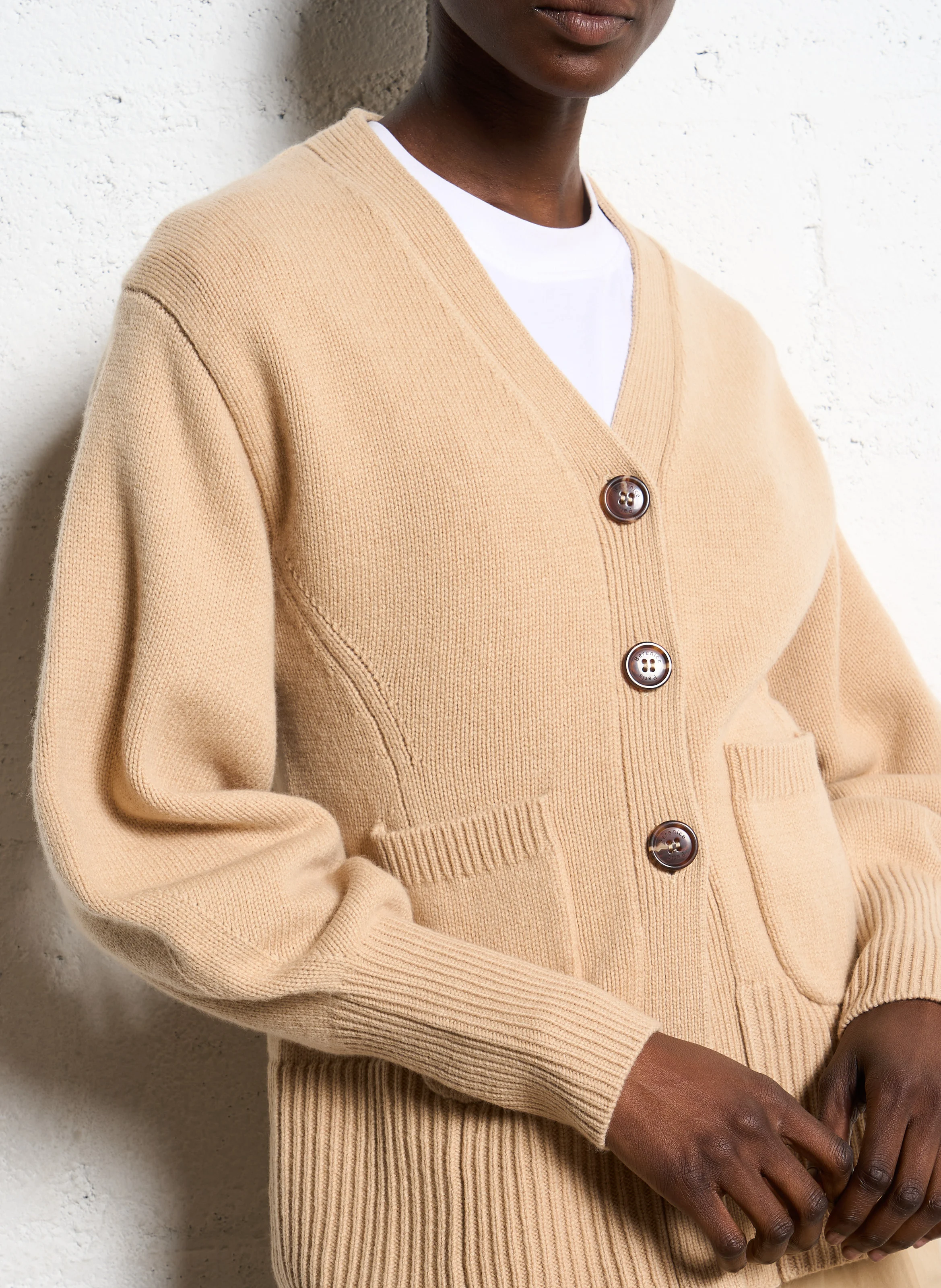 GILDA - Gilet col V en laine | Beige