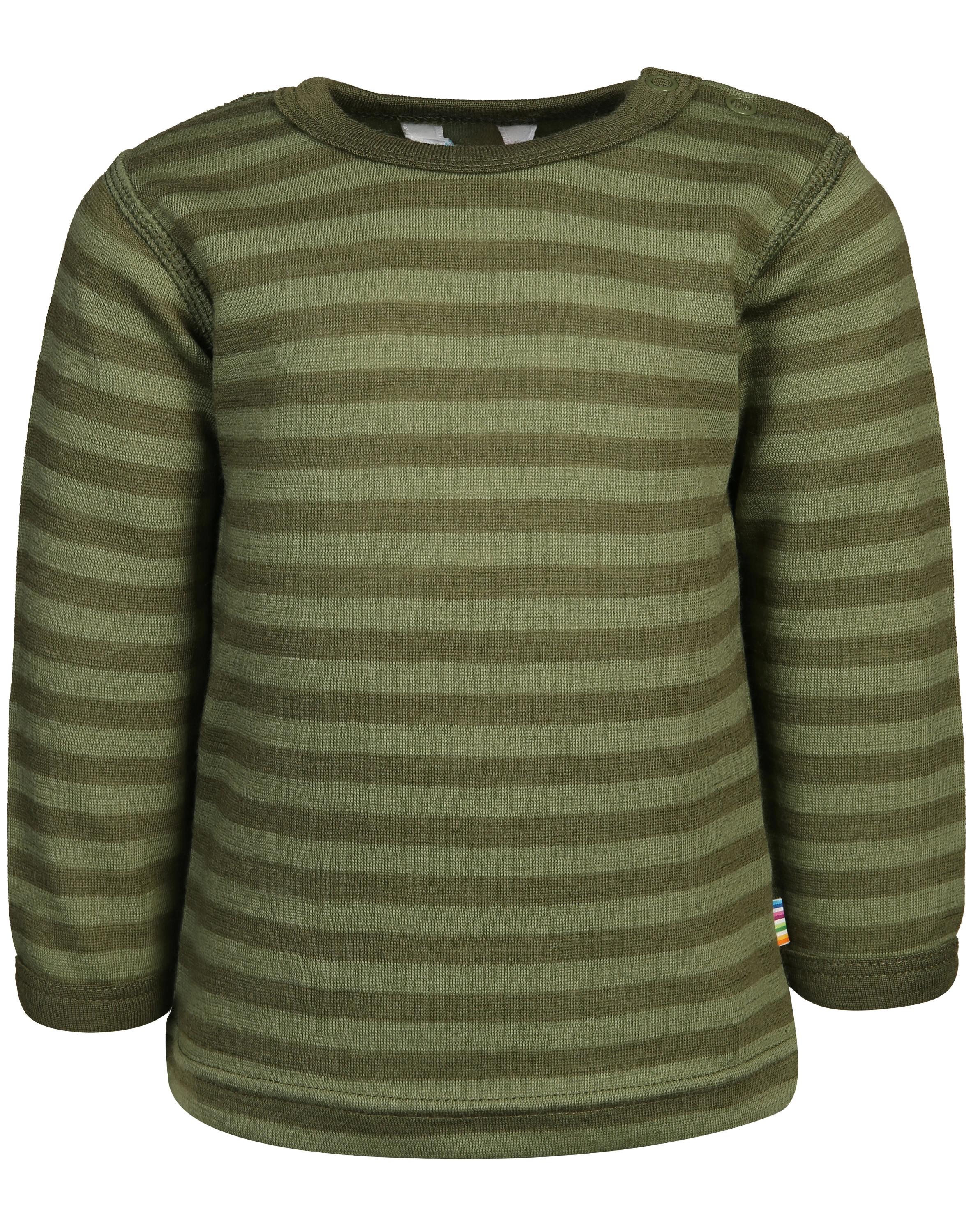 Woll-Langarmshirt 618 - STRIPE BABY in green
